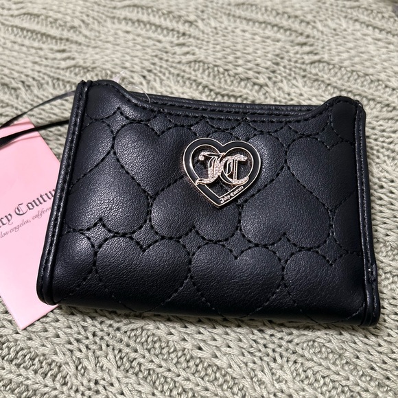Juicy Couture Handbags - NWT Juicy Couture Black Small Quilted Heart Wallet